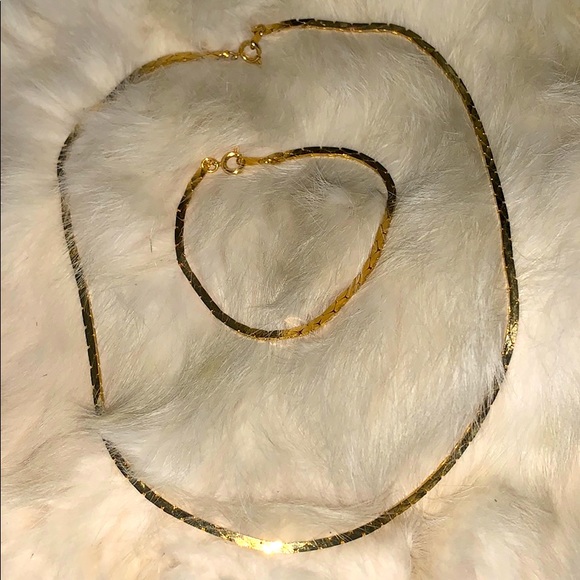 Jewelry Vintage Korea Stamped Gold Necklace Bracelet Poshmark